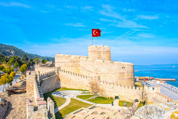 Kilitbahir Castle is a castle across the city, west of Canakkale. General view of the castle  - Powered by Adobe