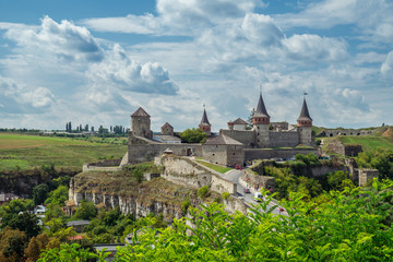 Beautiful view of Kamianets-Podilskyi Castle. The most remarkable medieval landmark of  central Ukraine.
