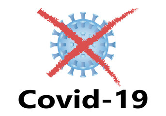 Prohibido y advertencia de covid-19 o coronavirus. 