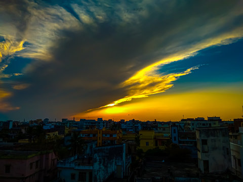 Beautiful sunset in city ,Patna, Bihar,India