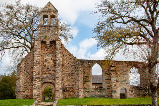 Malestroit. Ruines de la chapelle de la Madeleine, Morbihan, Bretagne