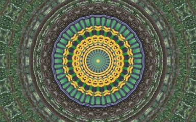 Seamless kaleidoscope pattern with a Mandala