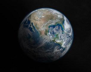 View of blue planet Earth on America during a sunrise 3D rendering elements of this image furnished by NASA