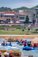 whitewater rafting action sport at whitewater national center in charlotte nc