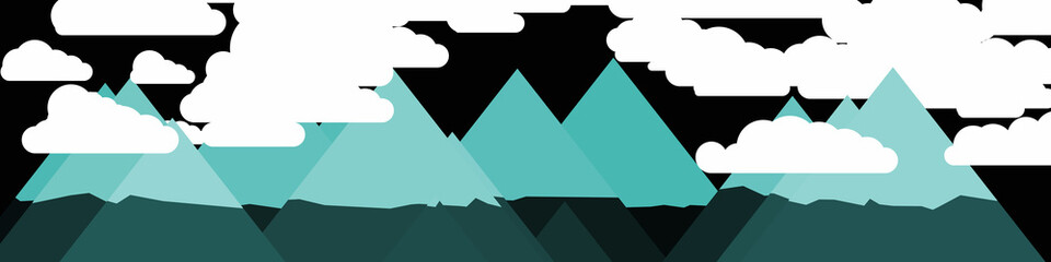 Abstract Random Placed Mountains Panorame Generative Art background illustration