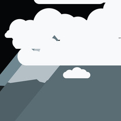 Abstract Random Placed Mountains Panorame Generative Art background illustration