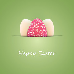 Happy Easter Card with Colorful Easter Eggs