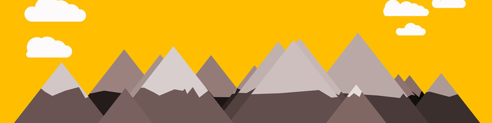 Abstract Random Placed Mountains Panorame Generative Art background illustration