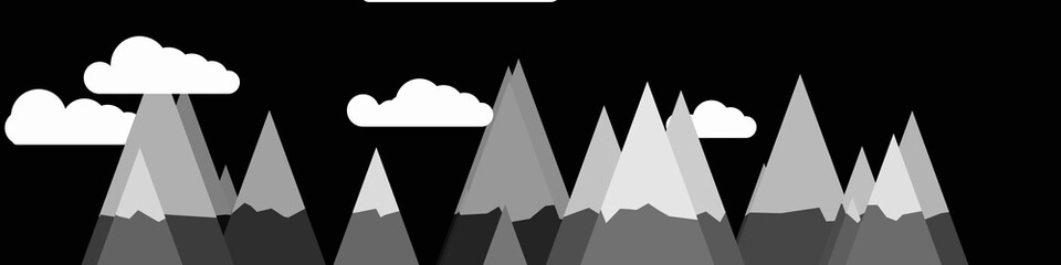 Abstract Random Placed Mountains Panorame Generative Art background illustration