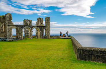 Caribbean islands, architectures on the colorful seascapes