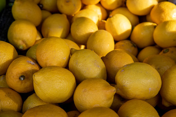 fresh lemons in the market
