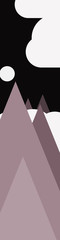 Abstract Random Placed Mountains Panorame Generative Art background illustration