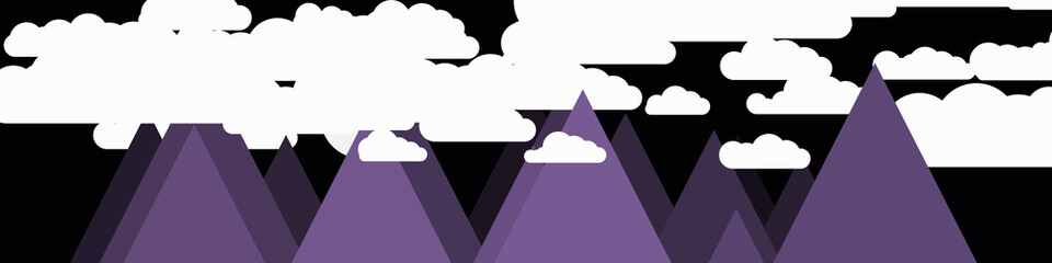 Abstract Random Placed Mountains Panorame Generative Art background illustration