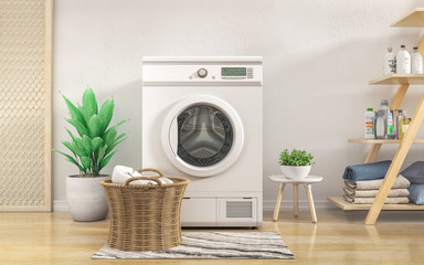 Laundry room, 3d illustration
