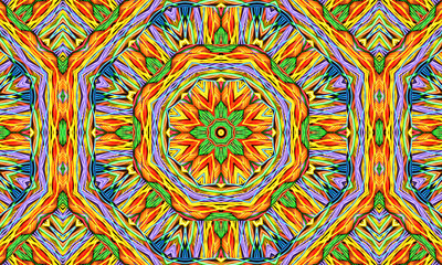 Abstract kaleidoscope background. Beautiful multicolor kaleidoscope texture. Unique kaleidoscope design. 