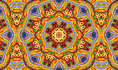 Abstract kaleidoscope background. Beautiful multicolor kaleidoscope texture. Unique kaleidoscope design. 