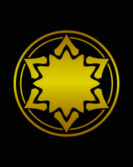 Abstract round flower decorative element.