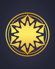 Abstract round flower decorative element.