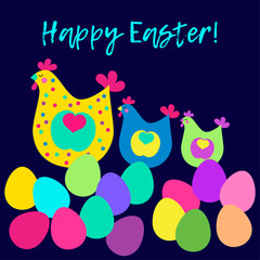 Banner Happy Easter! Vector illustration for web design or print.