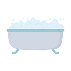 bathtube bubbles foam soap clean icon cartoon