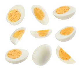 set of eggs on a white background