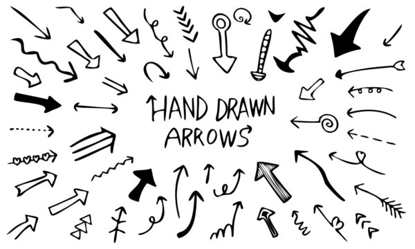 hand drawn arrows-with pen drawing