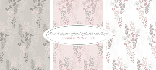 Floral Flourish Wallpaper, Decorative Wallpaper, Fabric, Background, Classic Floral Pattern