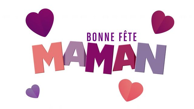 bonne f&ecirc;te maman et coeur anim&eacute;