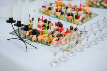 Wedding reception buffet table