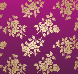 wedding card design, paisley floral pattern , India	