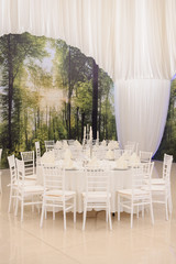 Close up of wedding tables