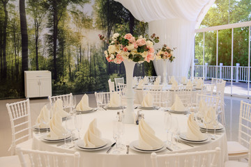 Close up of wedding tables