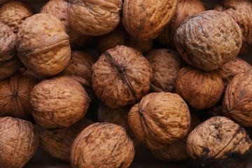 Photography of walnuts for food background