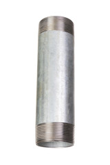 Dirty galvanized metal water pipe with threaded ends