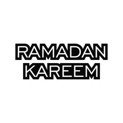 Ramadan Kareem vector typography  isolated on white background. Greeting Card, poster template. Happy and Holy Ramadan. Vector illustration. EPS10