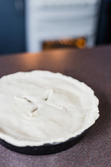 vegan shepherd's pie with lentils and mash potatoes in the making