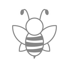 Wonderful bee design on a white background. Logo, black and white style