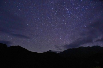 Night scenery in Tateyama alpine, Japan