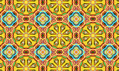Geometric kaleidoscope multicolored seamless pattern. Abstract background. Beautiful multicolor kaleidoscope texture. Unique kaleidoscope design. Illustration for design.