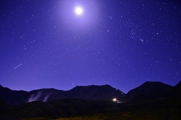 Obraz na płótnie Canvas Night scenery in Tateyama alpine, Japan