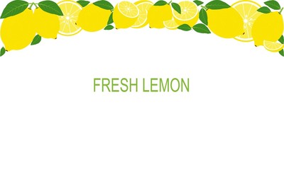 Vector fresh lemons template suitable for banners, magazines, websites, restaurants and menus. Healthy eating with fruits for a healthy lifestyle.