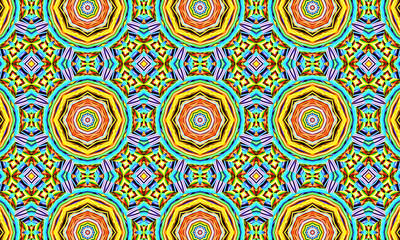 Geometric kaleidoscope multicolored seamless pattern. Abstract background. Beautiful multicolor kaleidoscope texture. Unique kaleidoscope design. Illustration for design.