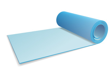 Blue yoga mat. Fitness equipment