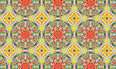 Geometric kaleidoscope multicolored seamless pattern. Abstract background. Beautiful multicolor kaleidoscope texture. Unique kaleidoscope design. Illustration for design.