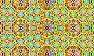 Fototapeta premium Geometric kaleidoscope multicolored seamless pattern. Abstract background. Beautiful multicolor kaleidoscope texture. Unique kaleidoscope design. Illustration for design.
