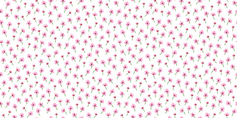 Cute Watercolor Flower Pattern - Seamless Background