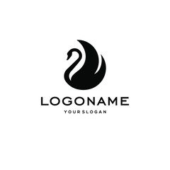 swan logo,goose or duck icon design vector in trendy and abstract luxury line outline style  © Ramosh Artworks