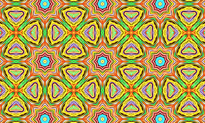 Geometric kaleidoscope multicolored seamless pattern. Abstract background. Beautiful multicolor kaleidoscope texture. Unique kaleidoscope design. Illustration for design.