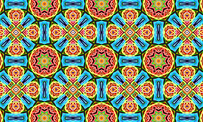 Geometric kaleidoscope multicolored seamless pattern. Abstract background. Beautiful multicolor...