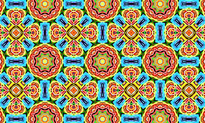 Geometric kaleidoscope multicolored seamless pattern. Abstract background. Beautiful multicolor kaleidoscope texture. Unique kaleidoscope design. Illustration for design.